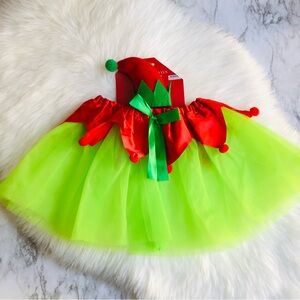 Kids Elf Tutu Skirt and Hat 2 pc